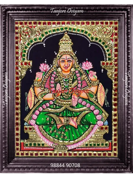 Lakshmi Tanjore painting of Mahalakshmi